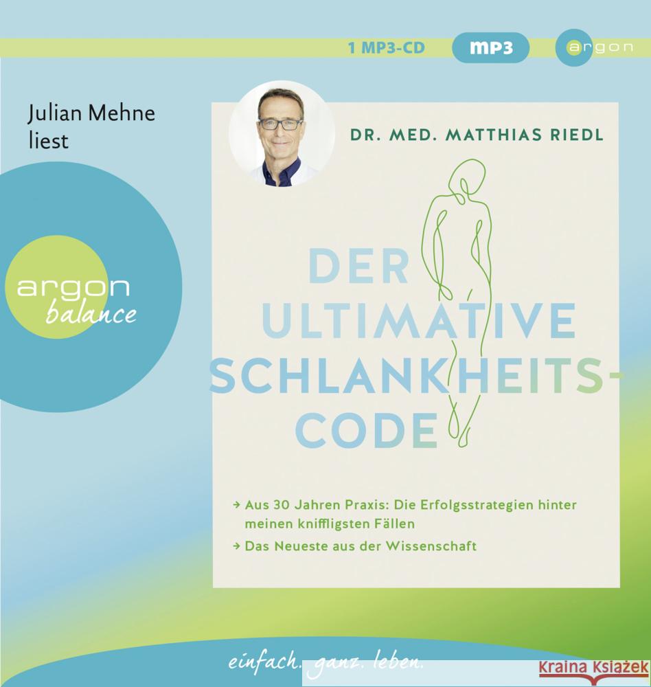 Der ultimative Schlankheitscode, 1 Audio-CD, 1 MP3 Riedl, Matthias 9783839882412