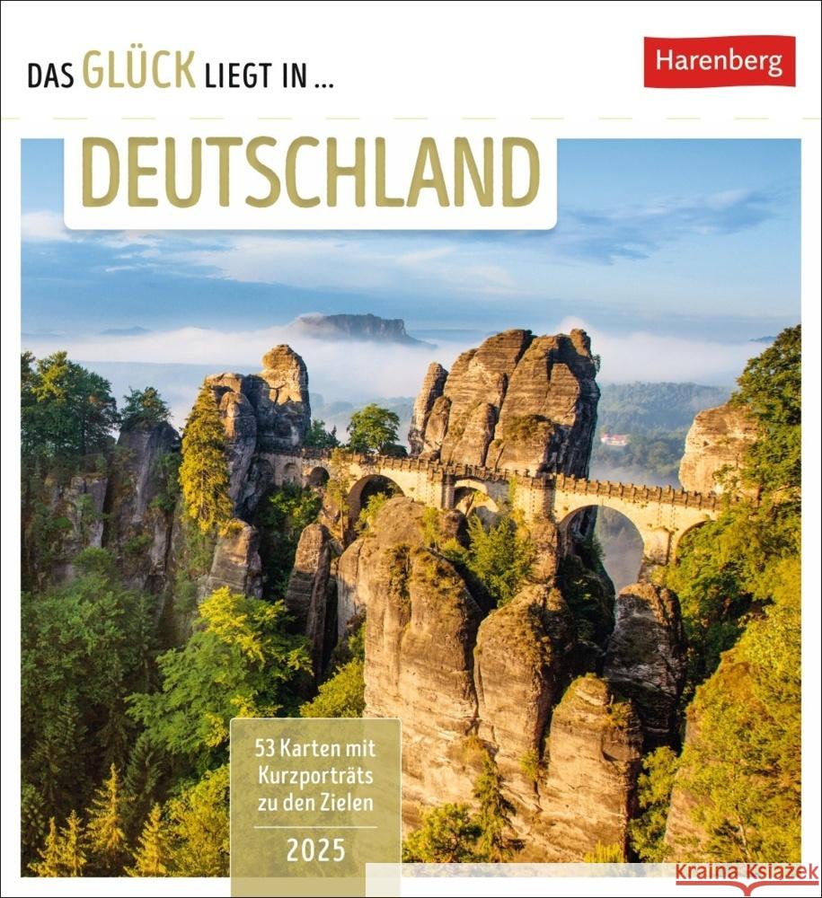 Das Glück liegt in Deutschland Postkartenkalender 2025 - Wochenkalender mit 53 Postkarten, 53 besondere Orte entdecken Schnober-Sen, Martina 9783840034855