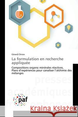 La Formulation En Recherche Appliquée Chiron-G 9783841623843