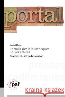 Portails Des Bibliothèques Universitaires Fahim-A 9783841626424 Presses Academiques Francophones