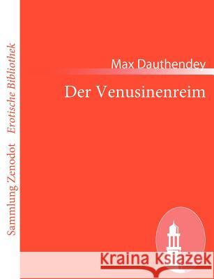 Der Venusinenreim Max Dauthendey 9783843068970 Contumax Gmbh & Co. Kg