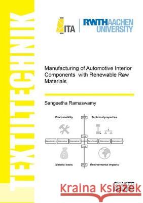 Manufacturing of Automotive Interior Components with Renewable Raw Materials Sangeetha Ramaswamy 9783844051070 Shaker Verlag GmbH, Germany