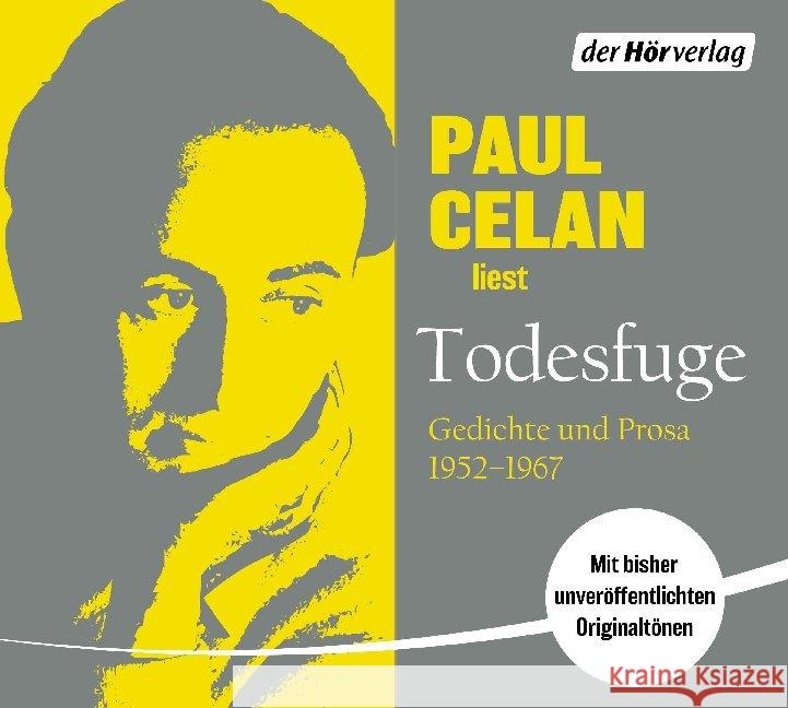 Todesfuge, 2 Audio-CD Celan, Paul 9783844539196