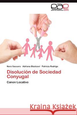 Disolución de Sociedad Conyugal Vaccaro Nora 9783845480268 Editorial Acad Mica Espa Ola