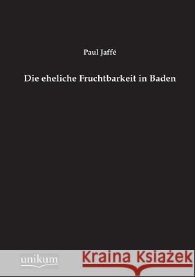 Die Eheliche Fruchtbarkeit in Baden Jaffe, Paul 9783845745275