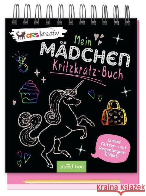 Mein Mädchen-Kritzkratz-Buch : Cooler Glitzer- und Regenbogen-Effekt! Hensler, Carolin 9783845818788