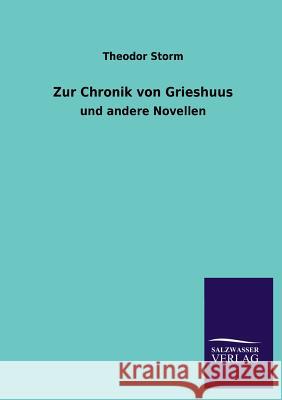 Zur Chronik Von Grieshuus Theodor Storm 9783846020906 Salzwasser-Verlag Gmbh