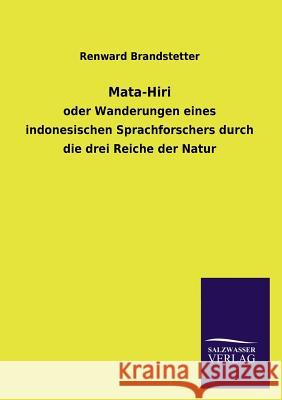 Mata-Hiri Renward Brandstetter 9783846022757 Salzwasser-Verlag Gmbh