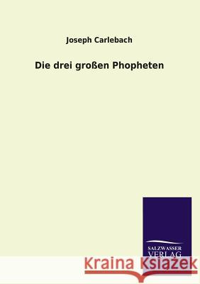 Die Drei Grossen Phopheten Joseph Carlebach 9783846027318 Salzwasser-Verlag Gmbh