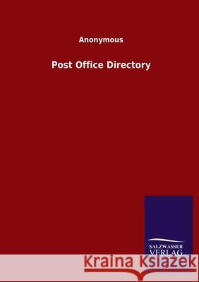 Post Office Directory Ohne Autor 9783846048641 Salzwasser-Verlag Gmbh