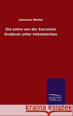 Die Lehre von der Successio Graduum unter Intestaterben Johannes Merkel 9783846076095 Salzwasser-Verlag Gmbh