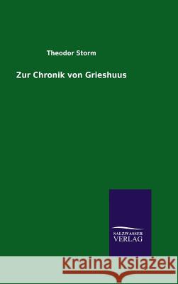 Zur Chronik von Grieshuus Storm, Theodor 9783846094945 Salzwasser-Verlag Gmbh
