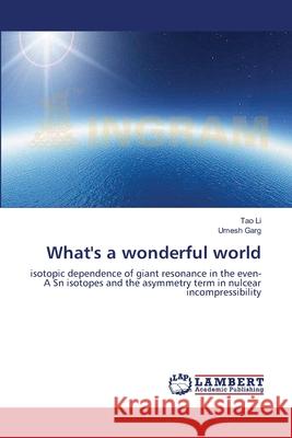 What's a wonderful world Li, Tao 9783846506172 LAP Lambert Academic Publishing