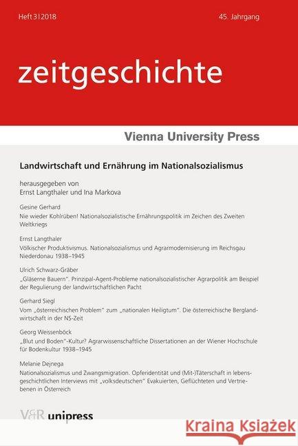 Landwirtschaft Und Ernahrung Im Nationalsozialismus Langthaler, Ernst 9783847108504