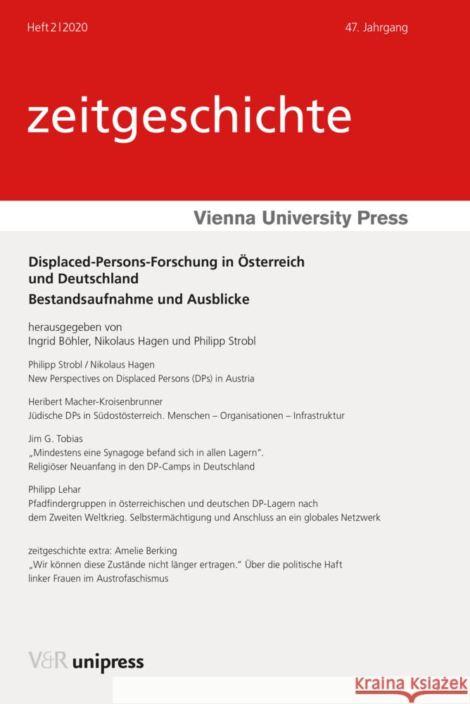 Displaced-Persons-Forschung in Osterreich Und Deutschland: Bestandsaufnahme Und Ausblicke Bohler, Ingrid 9783847111351 V&R unipress