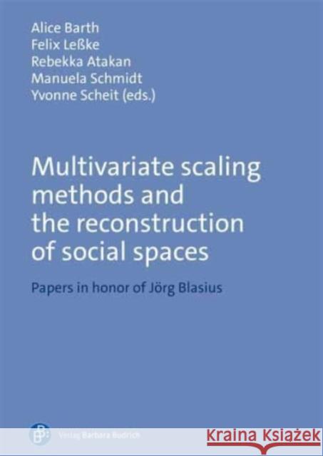 Multivariate Scaling Methods and the Reconstruction of Social Spaces: Papers in Honor of Jorg Blasius  9783847427643 Verlag Barbara Budrich