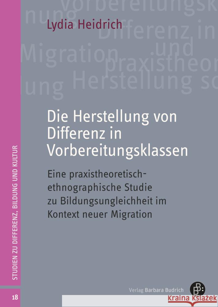 Die Herstellung von Differenz in Vorbereitungsklassen Heidrich, Lydia 9783847430919 Verlag Barbara Budrich