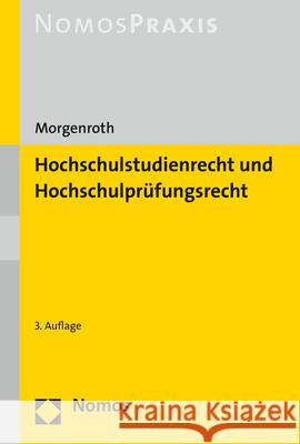 Hochschulstudienrecht Und Hochschulprufungsrecht Carsten Morgenroth 9783848770366 Nomos Verlagsgesellschaft