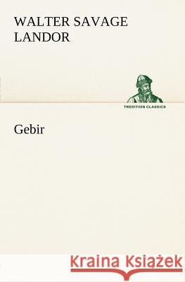 Gebir Walter Savage Landor 9783849165895