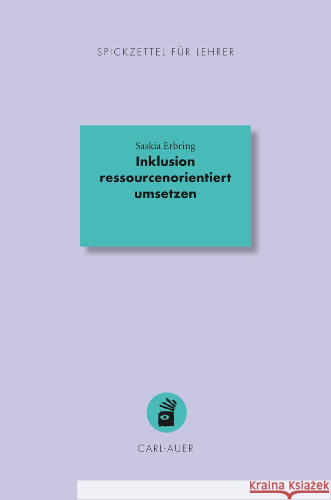 Inklusion ressourcenorientiert umsetzen Erbring, Saskia 9783849704681