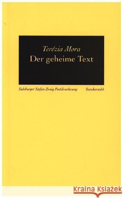 Der geheime Text Mora, Terézia 9783854494515
