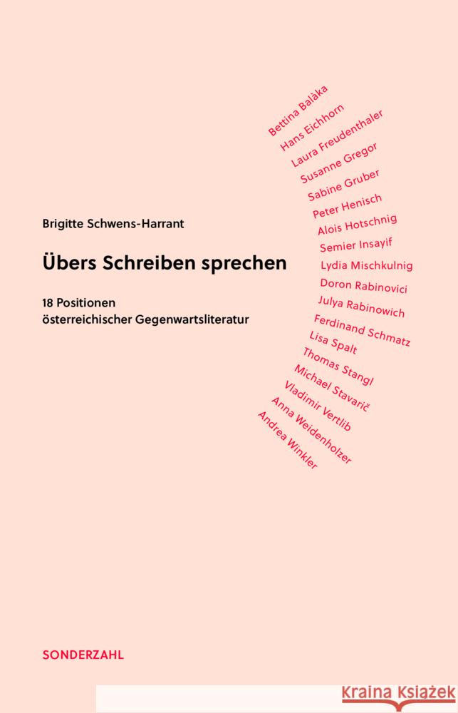 Übers Schreiben sprechen Schwens-Harrant, Brigitte 9783854495987 Sonderzahl