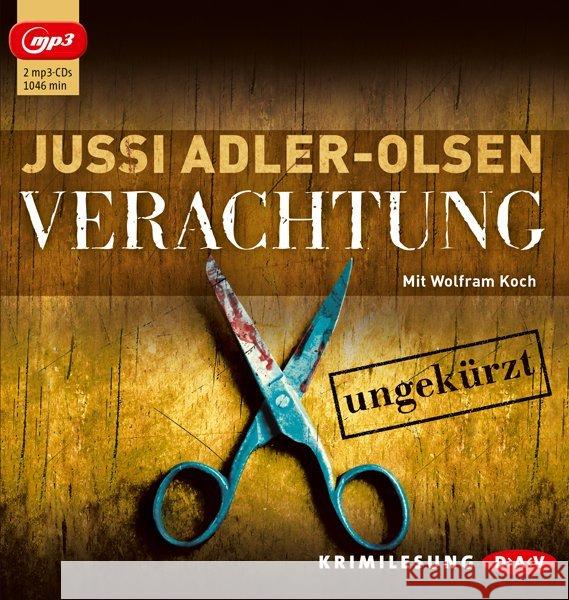 Verachtung, 2 MP3-CDs : Ungekürzte Lesung Adler-Olsen, Jussi 9783862312566 Der Audio Verlag, DAV