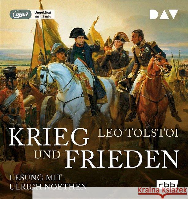 Krieg und Frieden, 6 MP3-CDs : ungekürzte Lesung Tolstoi, Leo N. 9783862312993 Der Audio Verlag, DAV