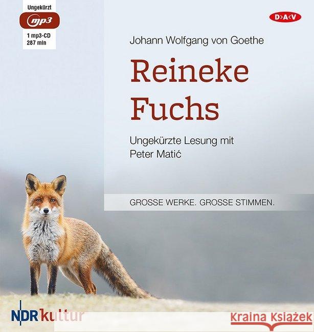 Reineke Fuchs, 1 MP3-CD : Ungekürzte Lesung Goethe, Johann W. von 9783862315611 Der Audio Verlag, DAV