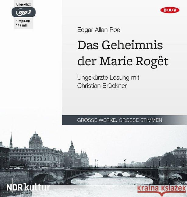 Das Geheimnis der Marie Roget, 1 MP3-CD : Ungekürzte Lesung Poe, Edgar Allan 9783862315710