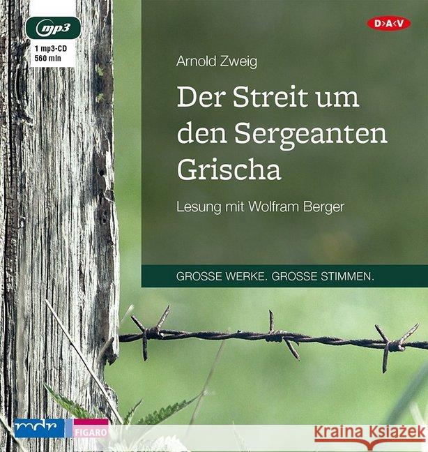 Der Streit um den Sergeanten Grischa, 1 MP3-CD Zweig, Arnold 9783862316342 Der Audio Verlag, DAV