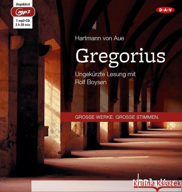 Gregorius, 1 MP3-CD : Ungekürzte Lesung Hartmann von Aue 9783862317127 Der Audio Verlag, DAV