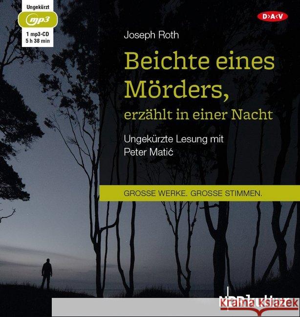 Beichte eines Mörders, erzählt in einer Nacht, 1 MP3-CD : Ungekürzte Lesung Roth, Joseph 9783862317226