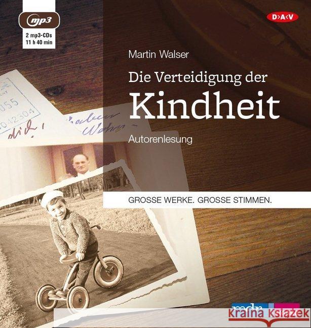 Die Verteidigung der Kindheit, 2 MP3-CDs : Autorenlesung, Lesung Walser, Martin 9783862317356