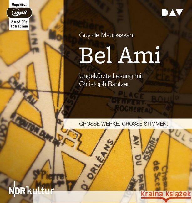 Bel Ami, 2 MP3-CDs : Ungekürzte Lesung Maupassant, Guy de 9783862318681 Der Audio Verlag, DAV