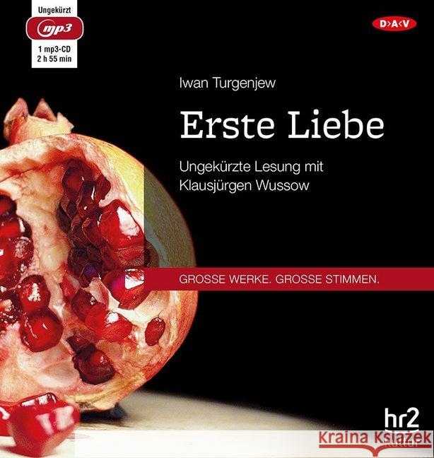 Erste Liebe, 1 MP3-CD : Lesung Turgenjew, Iwan S. 9783862318742 Der Audio Verlag, DAV