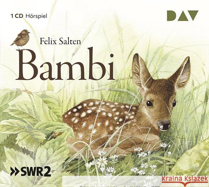Bambi, 1 Audio-CD : Hörspiel mit Frank Elstner u.v.a. (1 CD), Hörspiel Salten, Felix 9783862319824