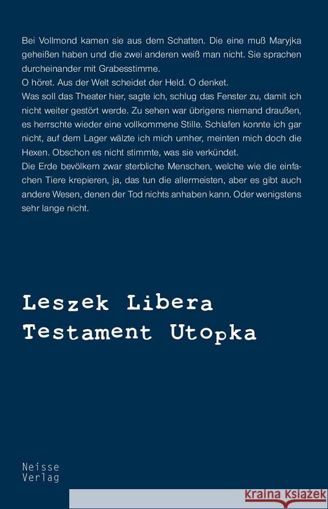 Testament Utopka Libera, Leszek 9783862763337