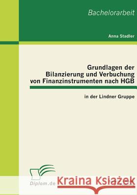 Grundlagen der Bilanzierung und Verbuchung von Finanzinstrumenten nach HGB in der Lindner Gruppe Stadler, Anna 9783863410728 Bachelor + Master Publishing