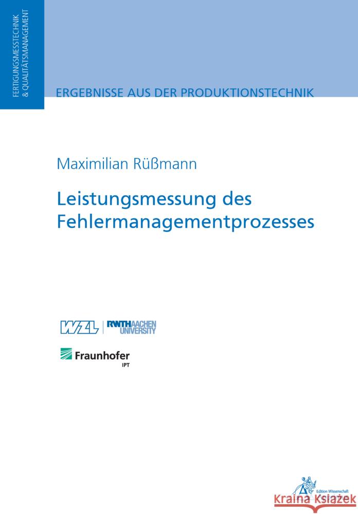 Leistungsmessung des Fehlermanagementprozesses Rüßmann, Maximilian 9783863599522