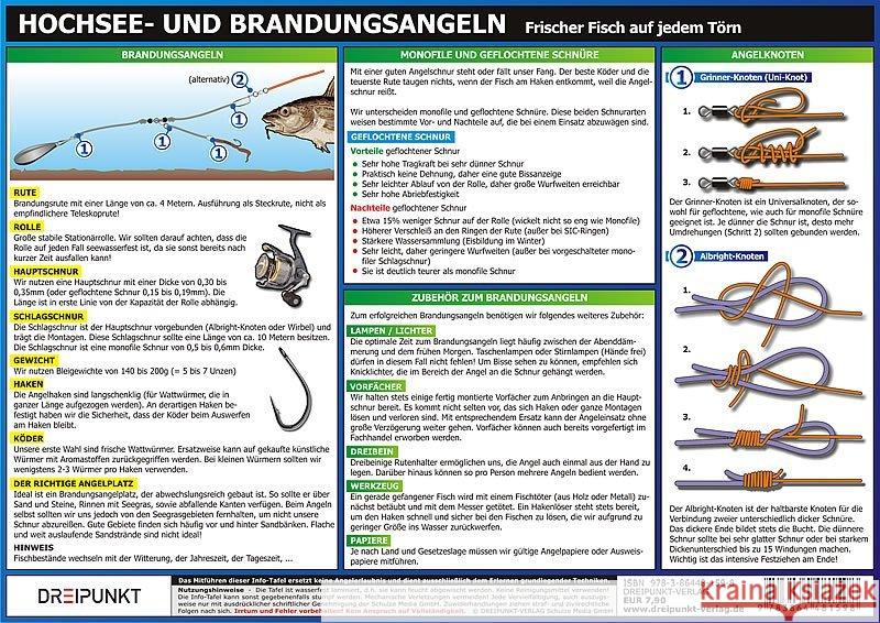 Hochsee- und Brandungsangeln, Infotafel : Frischer Fisch auf jedem Törn Schulze, Michael 9783864481598 Dreipunkt Verlag