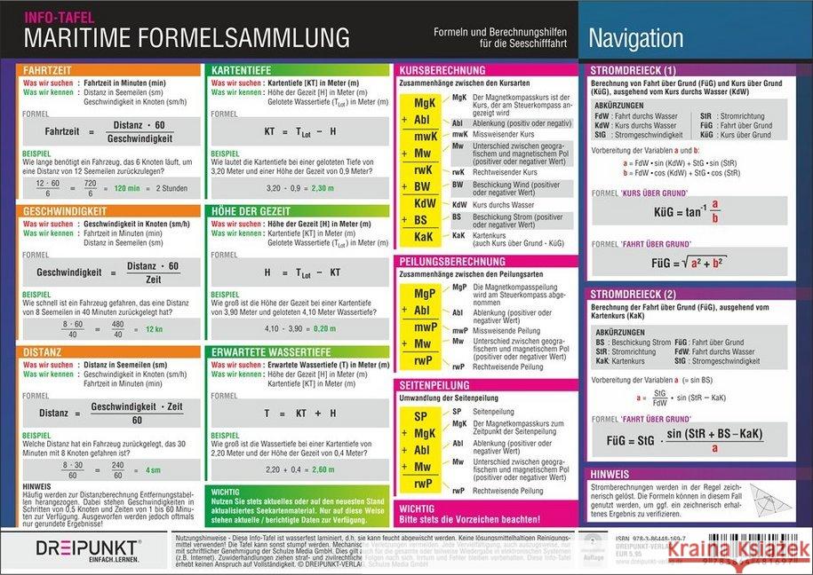 Maritime Formelsammlung : Formeln und Berechnungshilfen für die Seeschifffahrt Schulze, Michael 9783864481697
