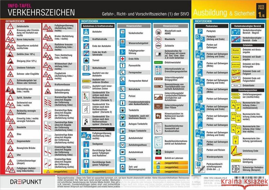 Info-Tafel-Set Verkehrszeichen, 2 Info-Tafeln : 620 topaktuelle Verkehrszeichen und ihre Bedeutung Schulze, Michael 9783864481758 Dreipunkt Verlag