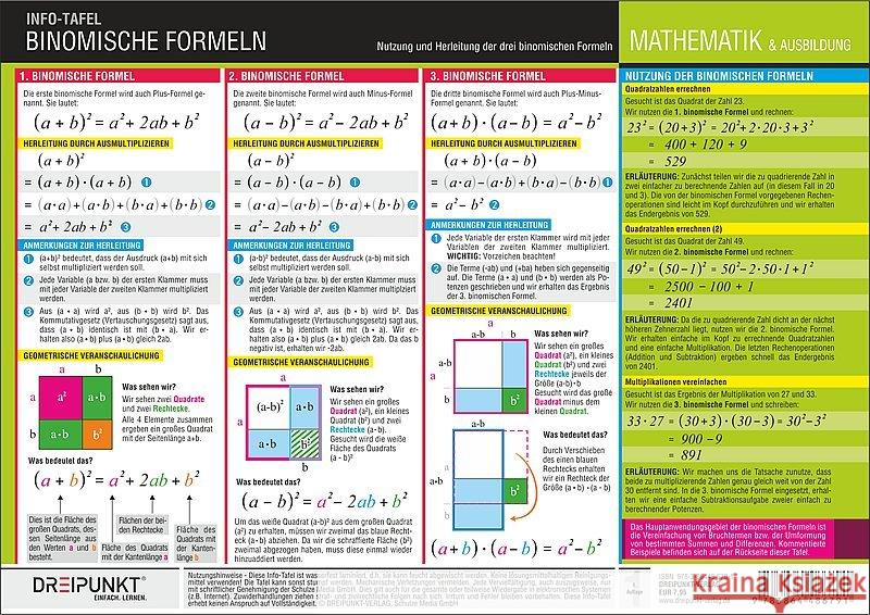 Binomische Formeln : Nutzung und Herleitung der drei binomischen Formeln Schulze Media GmbH 9783864486791 Dreipunkt Verlag