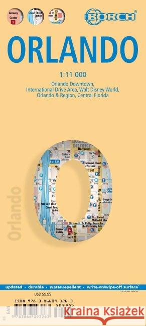 Orlando, Borch Map: Orlando Downtown, International Drive Area, Walt Disney World, Orlando & Region, Central Florida Borch GmbH 9783866093263 Borch GmbH