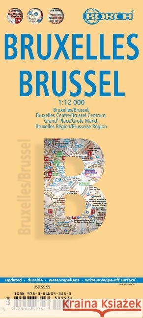Brussels, Brüssel, Borch Map: Brussels, Brussels Centre, Grand Palace, Brussels Region Borch GmbH 9783866093553 Borch GmbH
