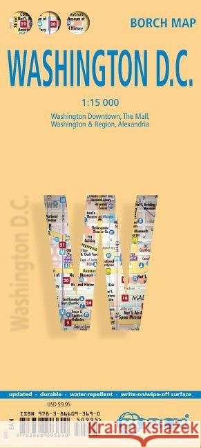 Washington D.C., Borch Map: Washington Downtown, The Mall, Washington & Region, Alexandria Borch GmbH 9783866093690 Borch GmbH