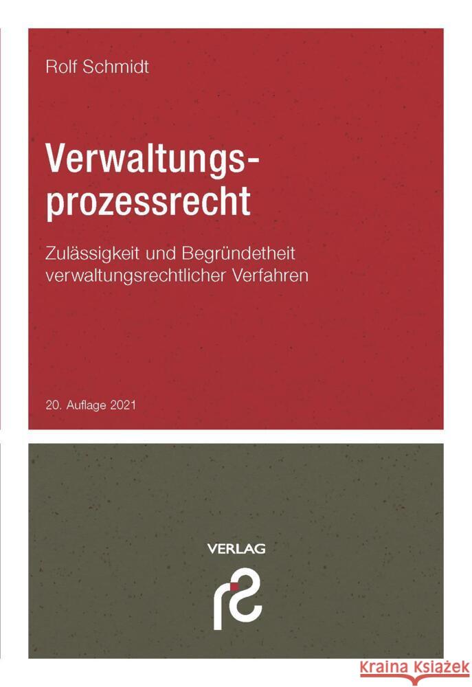 Verwaltungsprozessrecht Schmidt, Rolf 9783866512450 Schmidt (Rolf), Grasberg