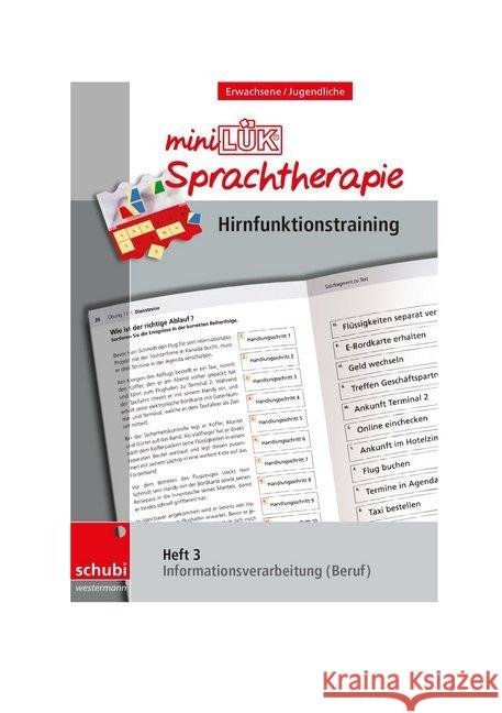 miniLÜK-Sprachtherapie - Hirnfunktionstraining. H.3 : Infomationsverarbeitung Beruf Steiner,; Zöllner, 9783867237086