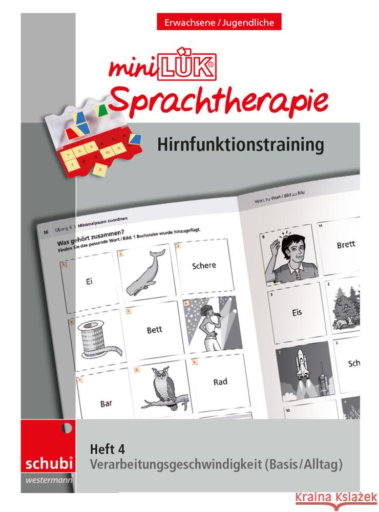 miniLÜK-Sprachtherapie - Hirnfunktionstraining. H.4 : Verarbeitungsgeschwindigkeit Basis Steiner, Jürgen; Zöllner, Christin 9783867237093 GWV Georg Westermann Verlag